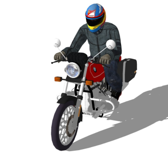 骑摩托车精细人物模型 (3)